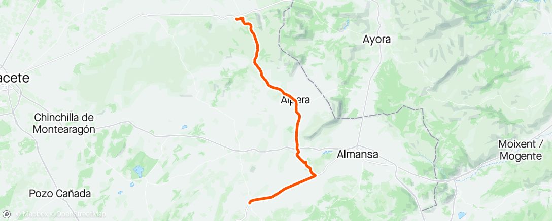Map of the activity, Etapa 6 Alatoz-Montealegre del Castillo