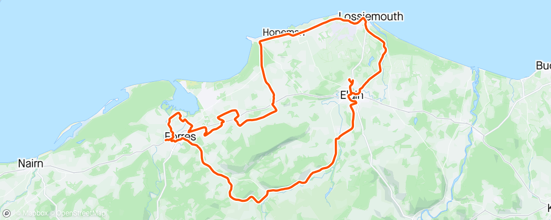 Map of the activity, ECC Sunday Ride