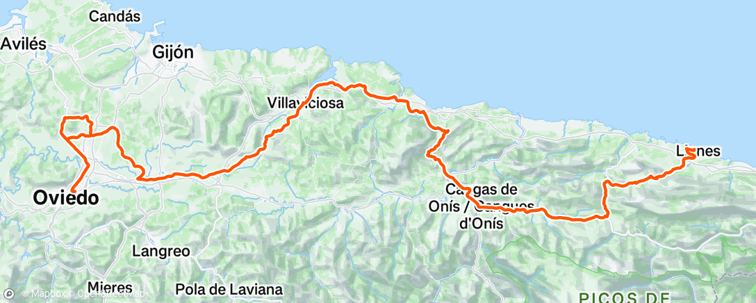 Map of the activity, Bicicleta por la tarde
