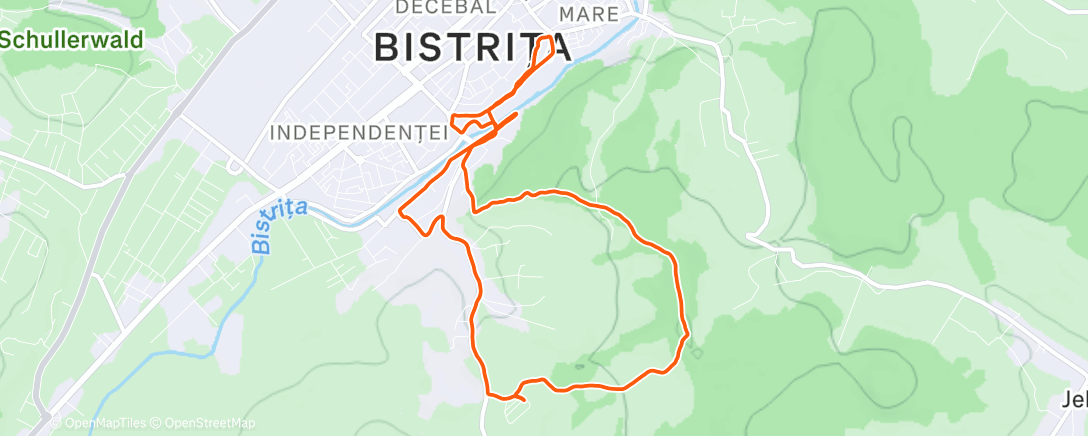 Map of the activity, Bistrița Run #3