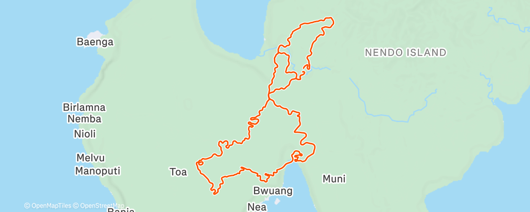 Карта физической активности (Zwift - Makuri 40 in Makuri Islands)