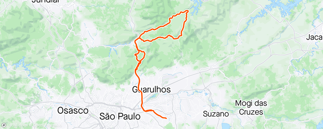 Map of the activity, Superação Team 
Giro Fernão Dias Dib rio acima estr Nazaré 5 lagos e Serra Mairiporã  top