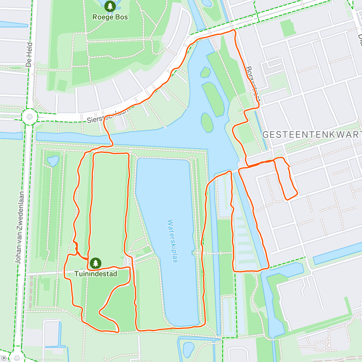 Map of the activity, Lopen in je eigen park. #westpark