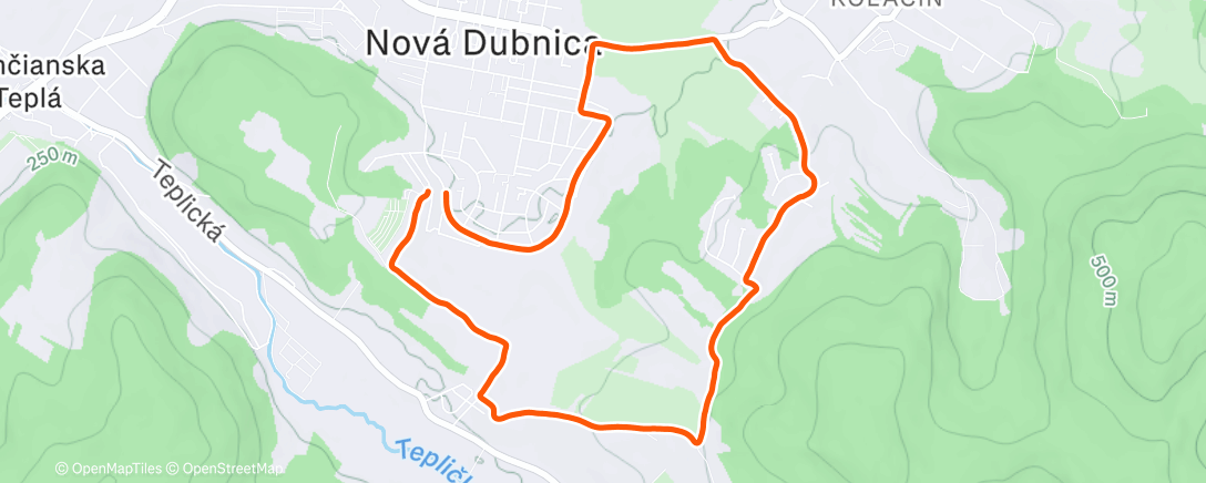 Map of the activity, Evening Run