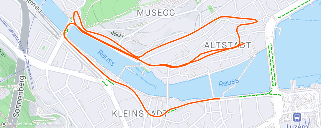 Kaart van de activiteit “Luzerner Stadtlauf (Fuuuuuuck. Aber s‘git Bier🤘🏻. Und die erschte beide sind zäme so alt wie ich😅)”