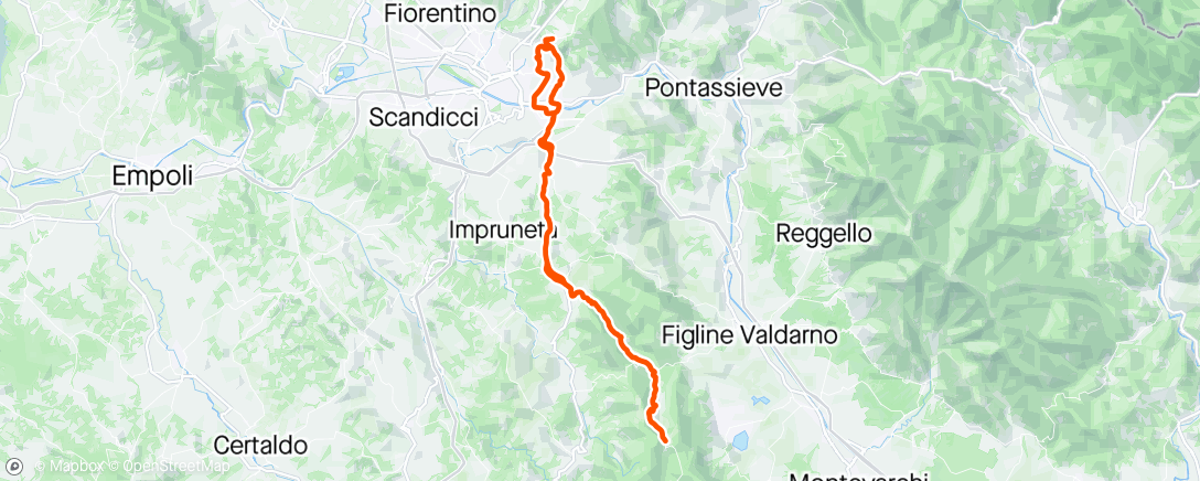 Map of the activity, Morellino eating dust