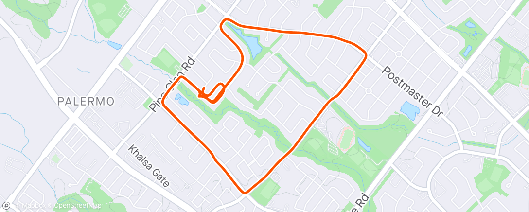 Map of the activity, Morning Run with Luna