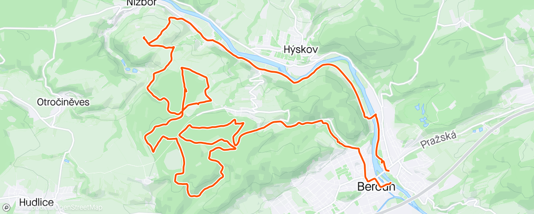Map of the activity, 11. Trénink KPŽ Beroun