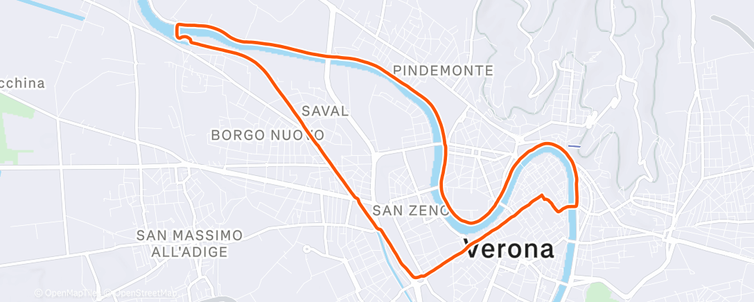 Map of the activity, Afternoon Trail Run