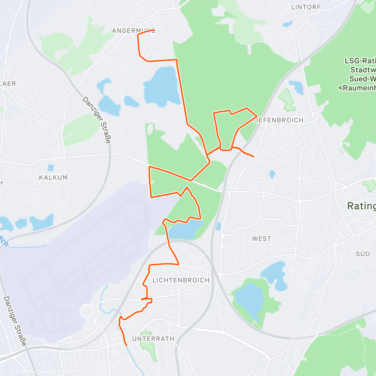 Map of the activity, aus Angermund zurück