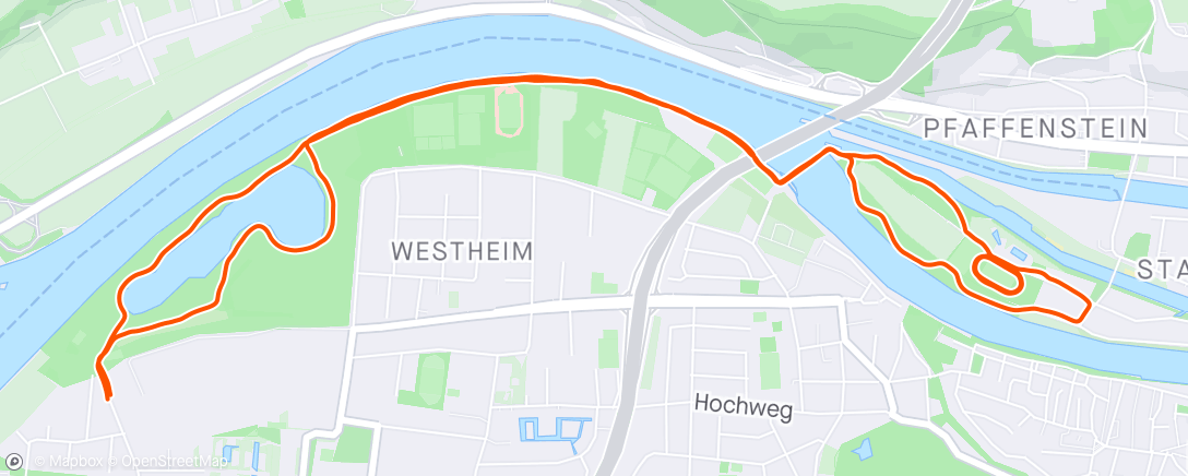 Map of the activity, Lauf am Nachmittag