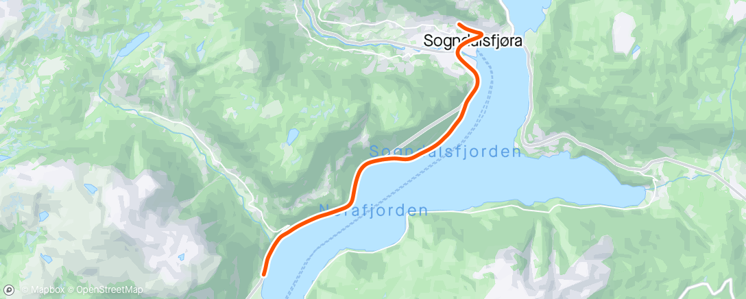 Map of the activity, Sogndal - Cycle - Cyclemeter