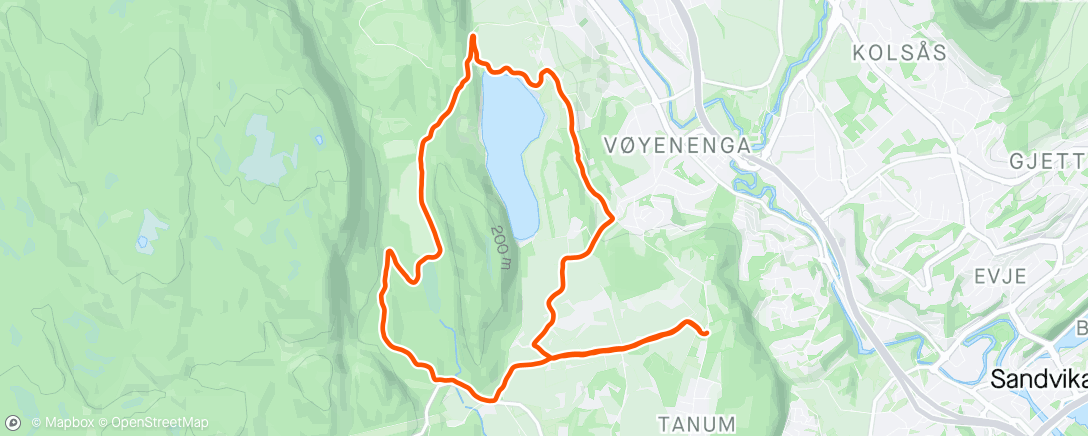 Mappa dell'attività 60 min jogg. Dagen derpå..