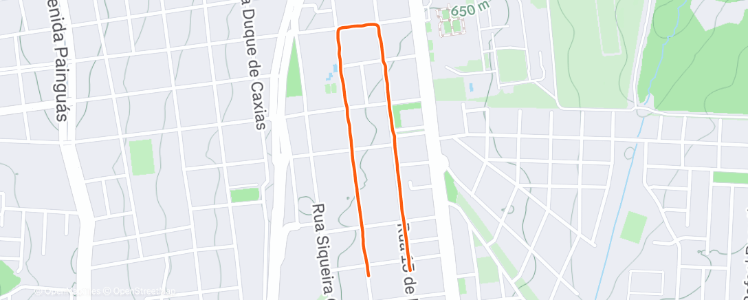 Map of the activity, Corrida matinal
