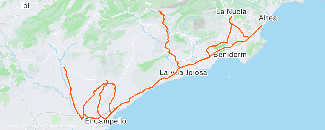 Map of the activity, Bicicleta por la mañana