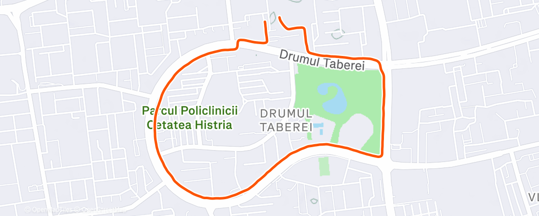 Map of the activity, Afternoon Run