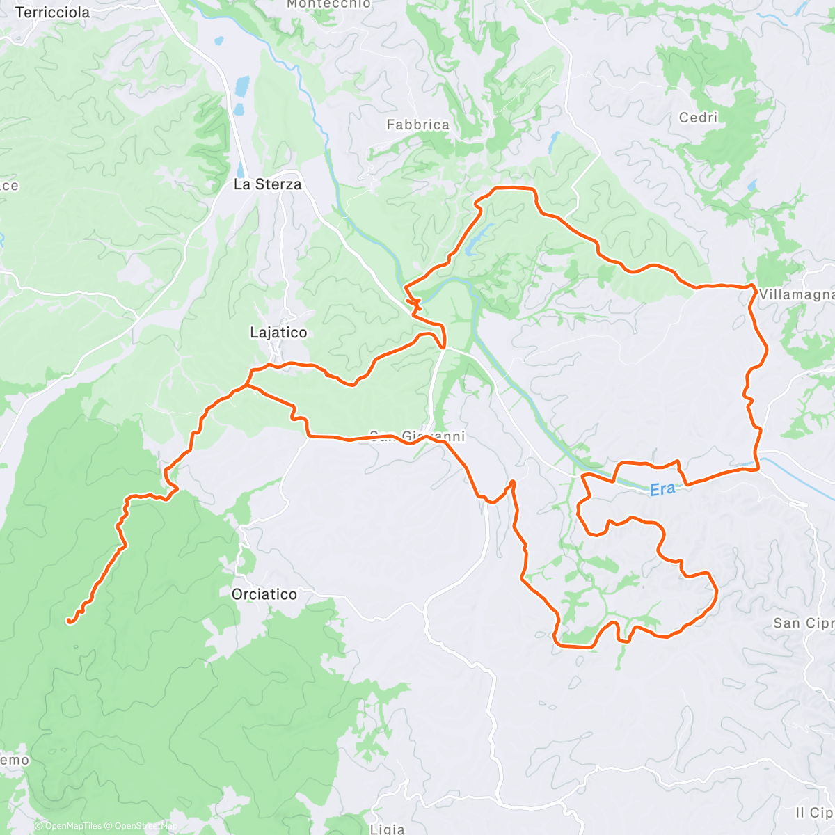 Map of the activity, Rocca di Pietra Cassia
