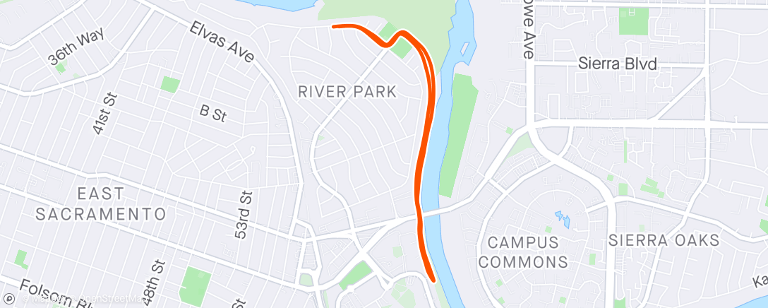 Map of the activity, Easy run with Jerome