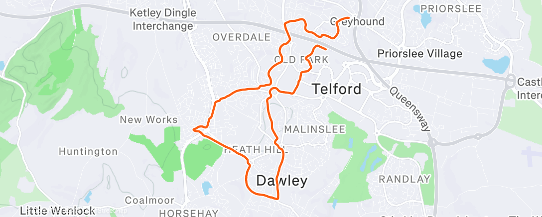 Map of the activity, Afternoon Run