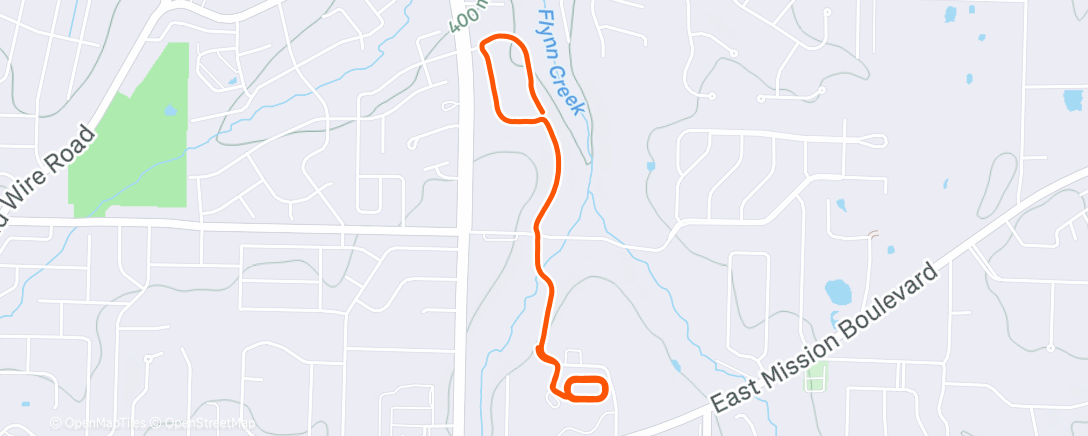 Map of the activity, Afternoon Run