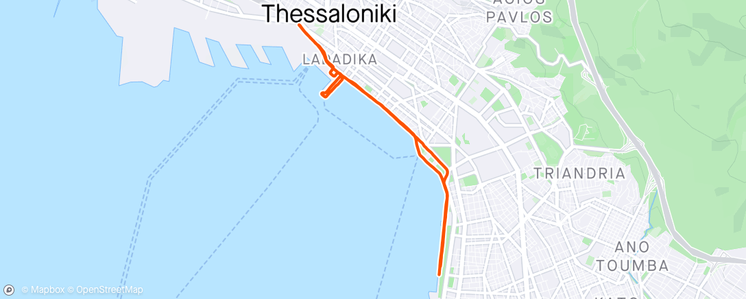 Karte der Aktivität „☀️ Θεσσαλονίκη, Κεντρική Μακεδονία Morning Run”