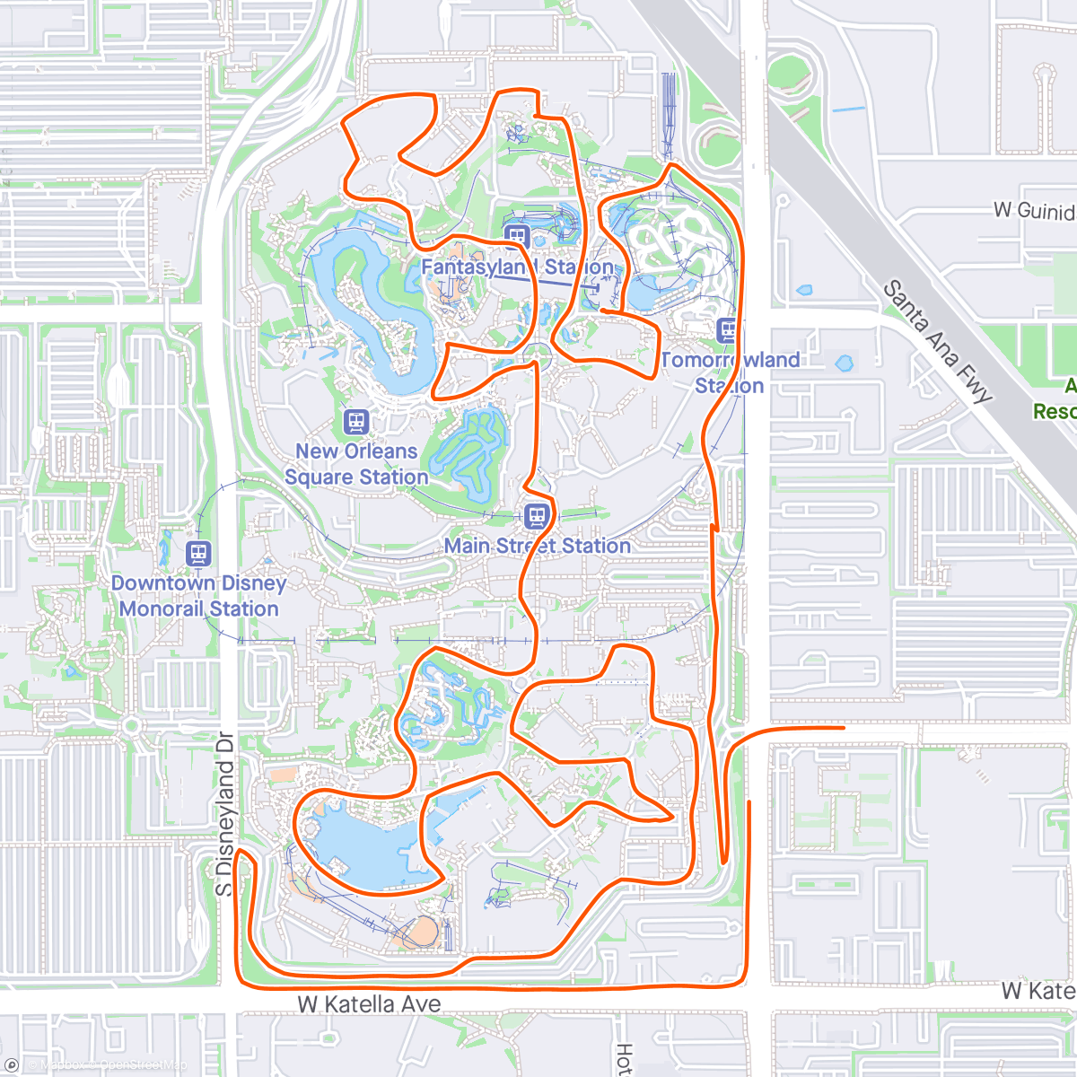 Mappa dell'attività Disneyland Halloween 10k