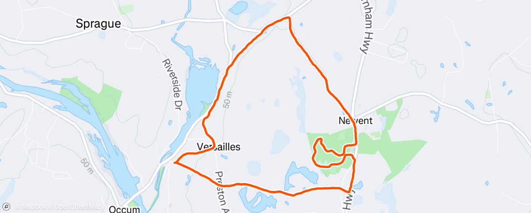 Map of the activity, Afternoon Run