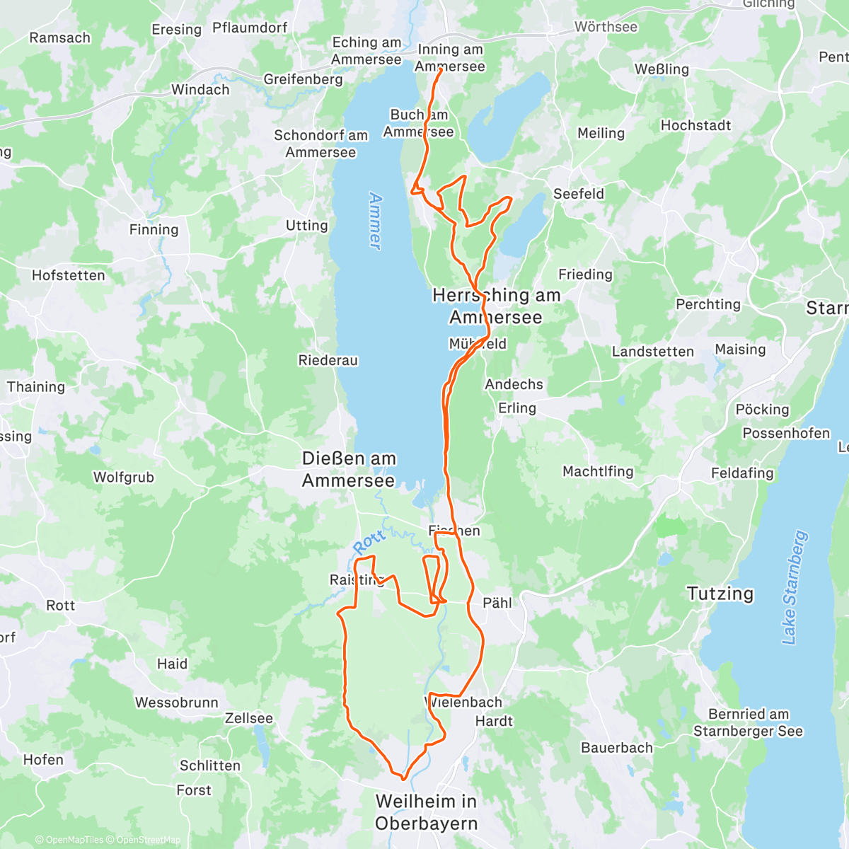 Map of the activity, Mittagsradfahrt