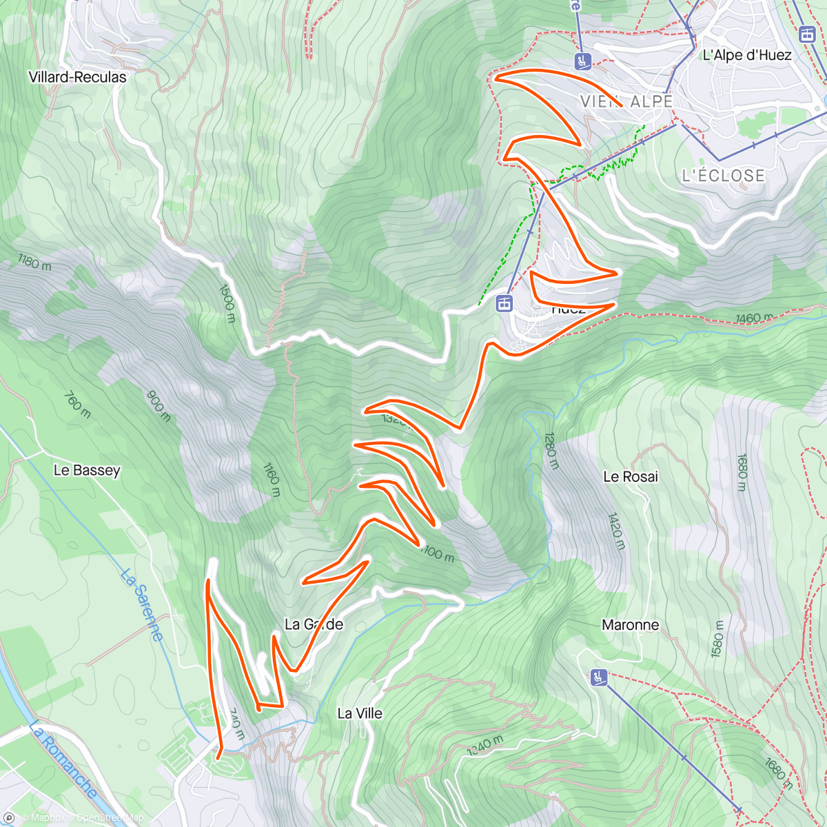 Map of the activity, BKOOL - Descenso Alpe d'Huez