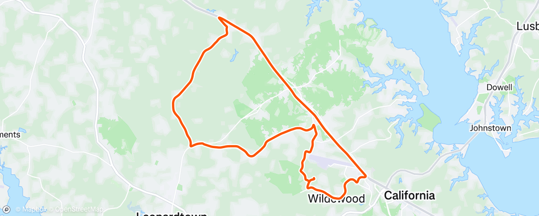 Map of the activity, Afternoon Ride