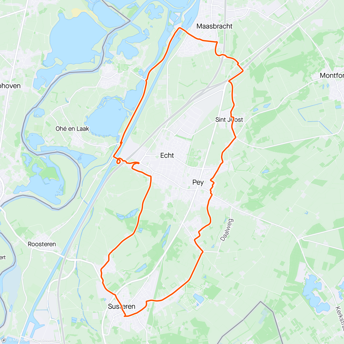 Map of the activity, New bike day test ride