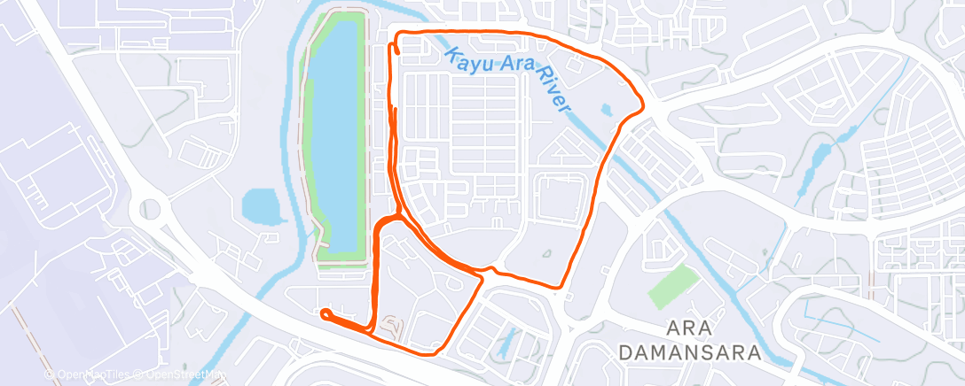 Map of the activity, Evening Run