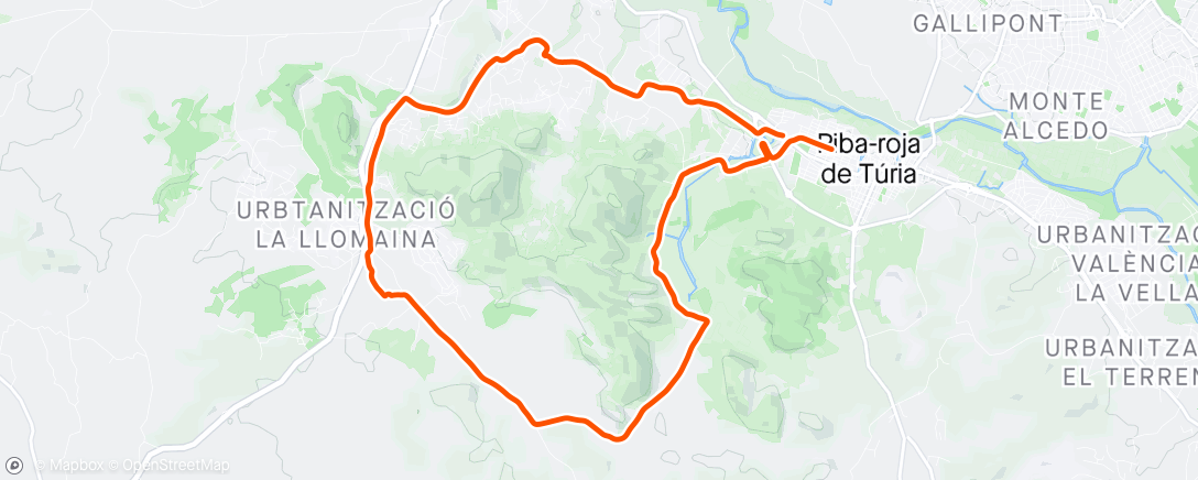 Mapa da atividade, Bicicleta al anochecer