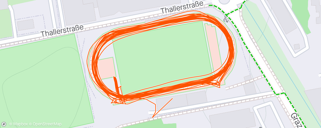 Map of the activity, 6x400m+4x200m