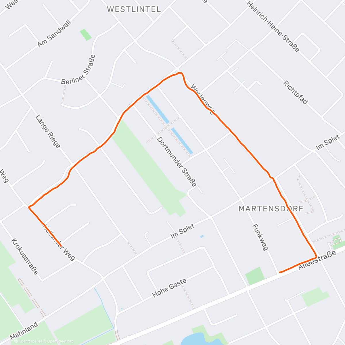 Map of the activity, Spaziergang am Morgen