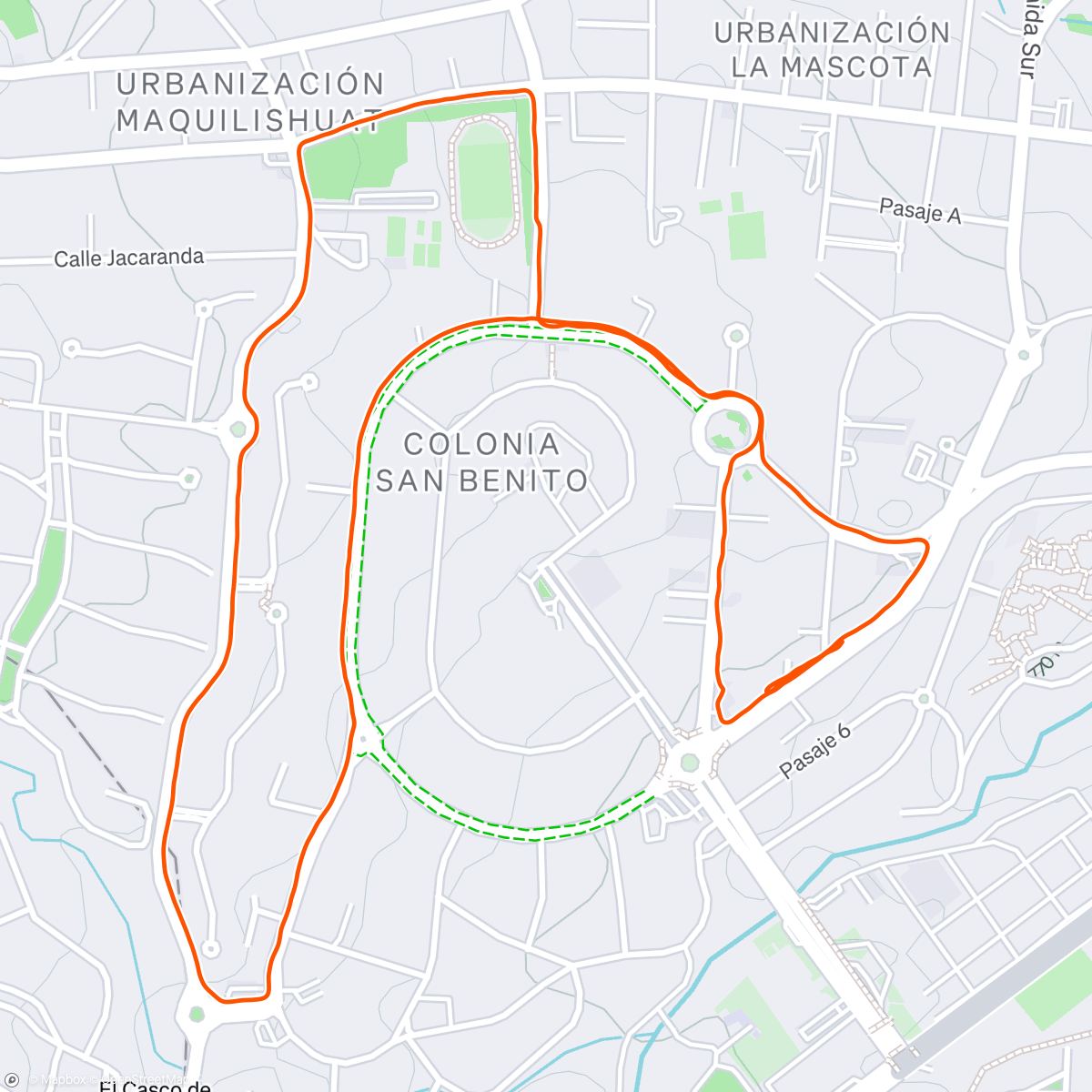 Mapa de la actividad (Evening Run)