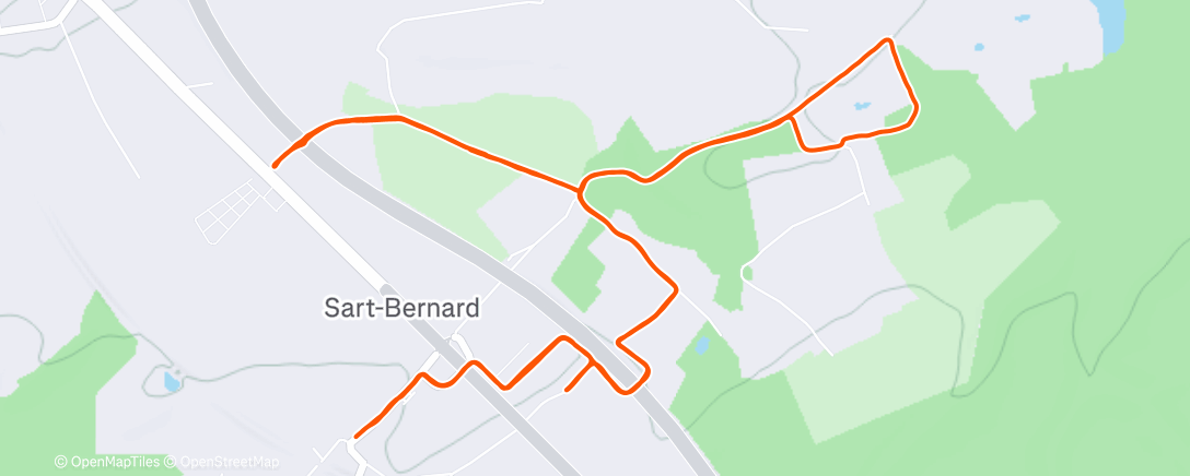 Map of the activity, Course à pied dans l'après-midi