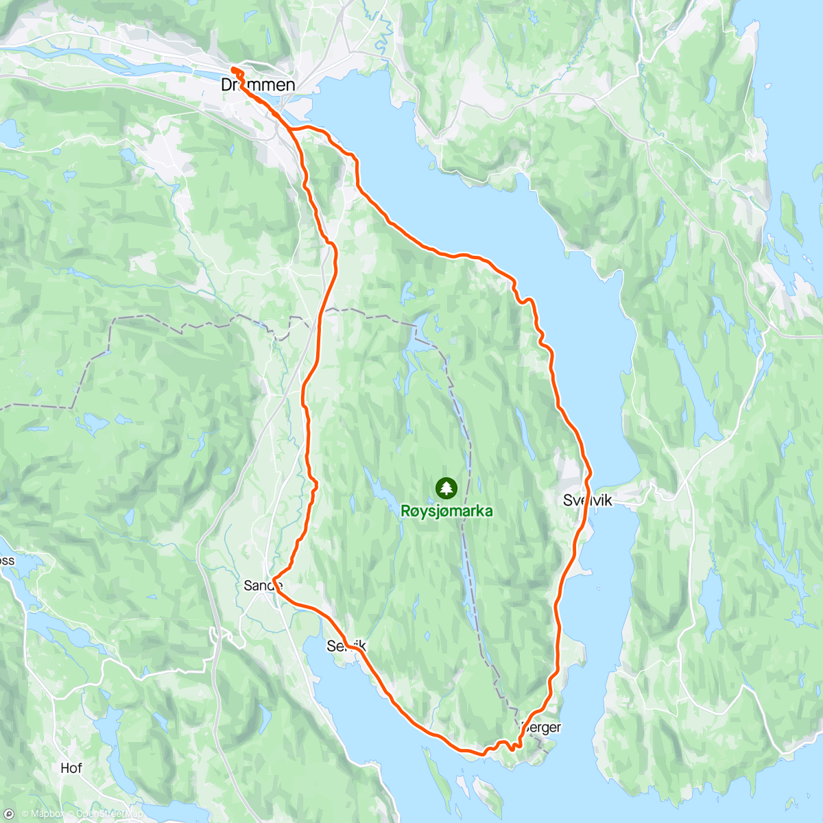 Map of the activity, Svelvik og Sande