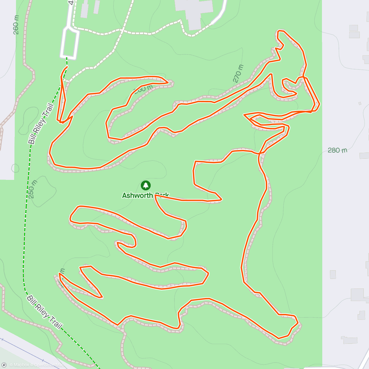 Map of the activity, Soft Trail Stroll: Center Trails Hillside Loop