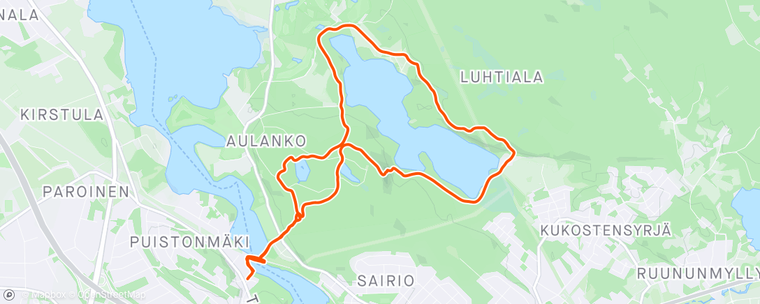 Map of the activity, Morning Trail Run/Aulankoa&Karhuluolan portaat🌞