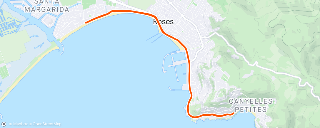 Map of the activity, Course à pied le matin