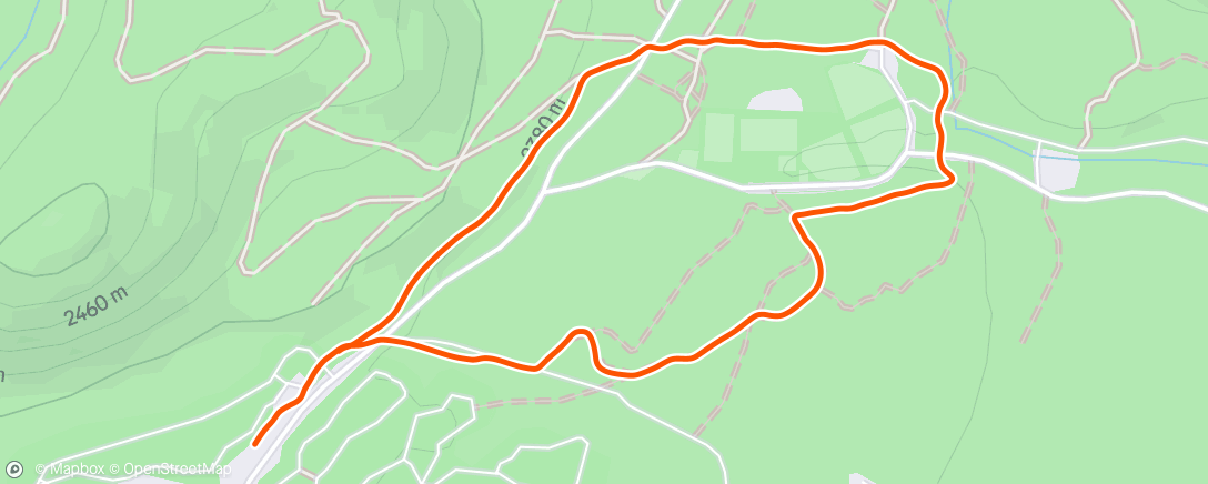 Map of the activity, Afternoon Run