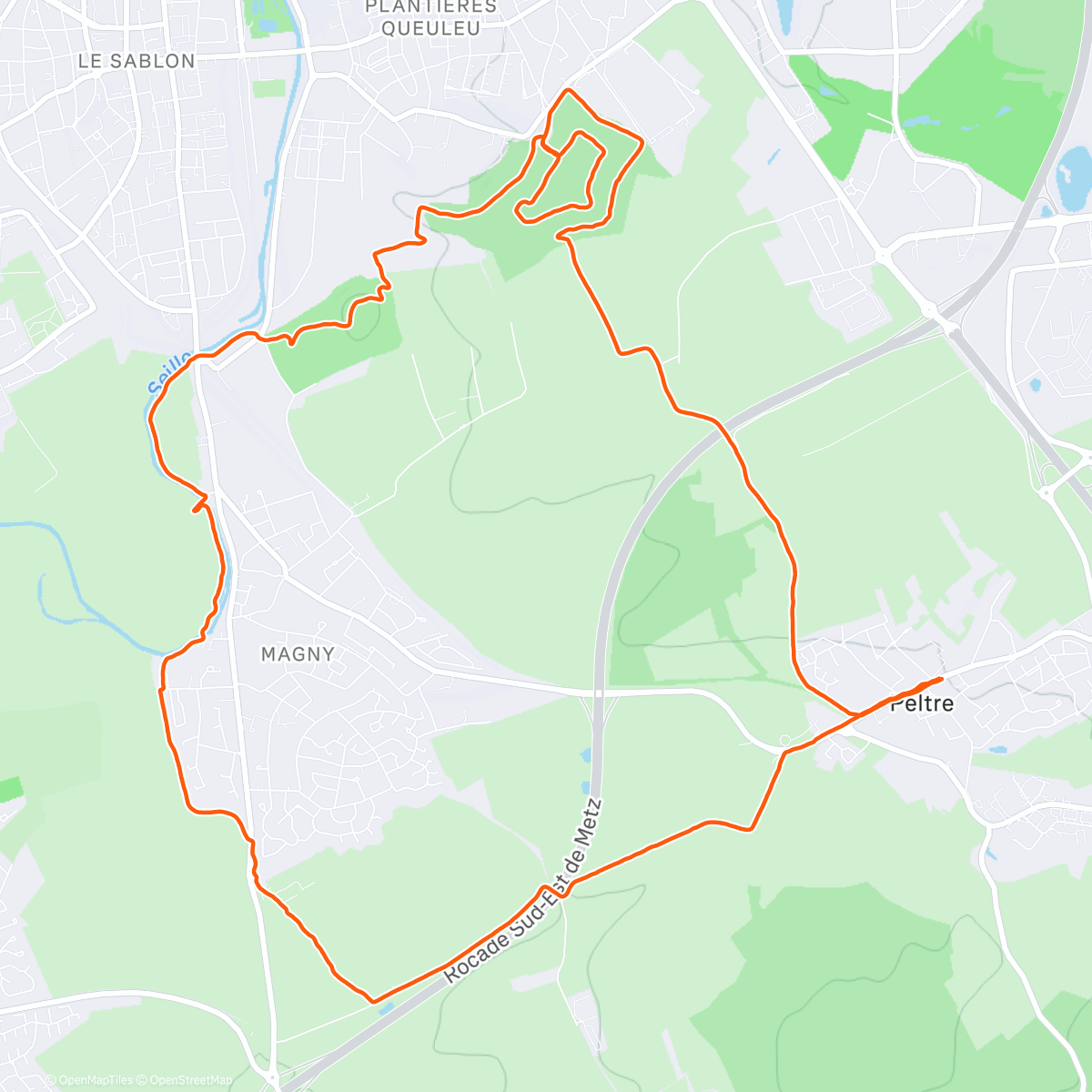 Map of the activity, Peltre-Fort Queuleu-Magny