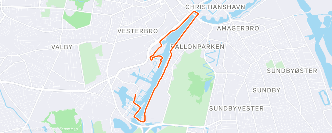 Map of the activity, Evening Run