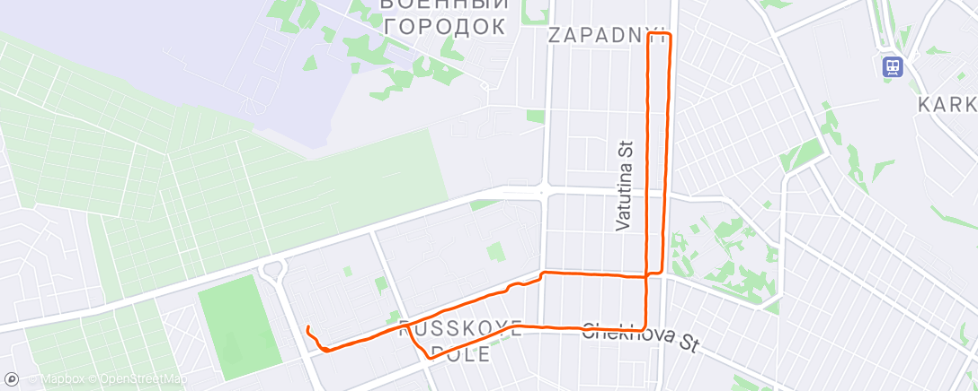 Map of the activity, Вечерний забег