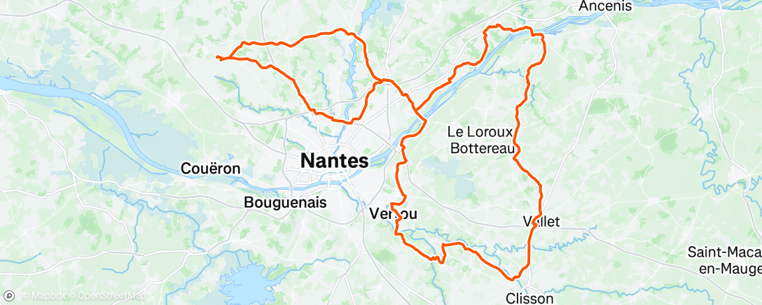 Map of the activity, Sortie vélo le matin