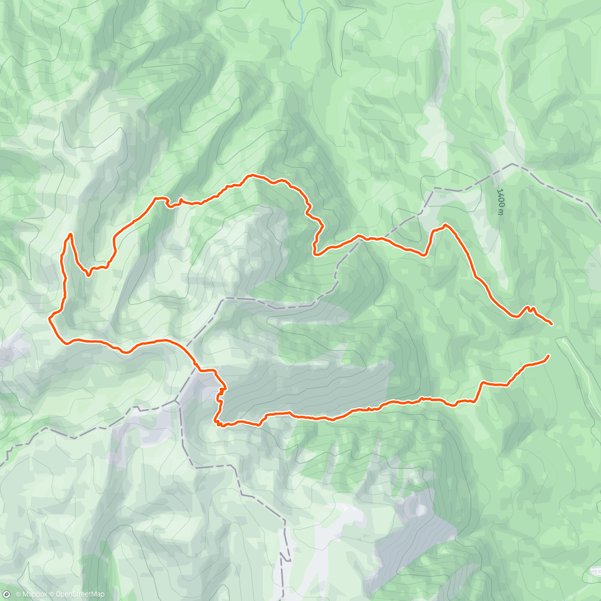 Map of the activity, Long in Bucegi
