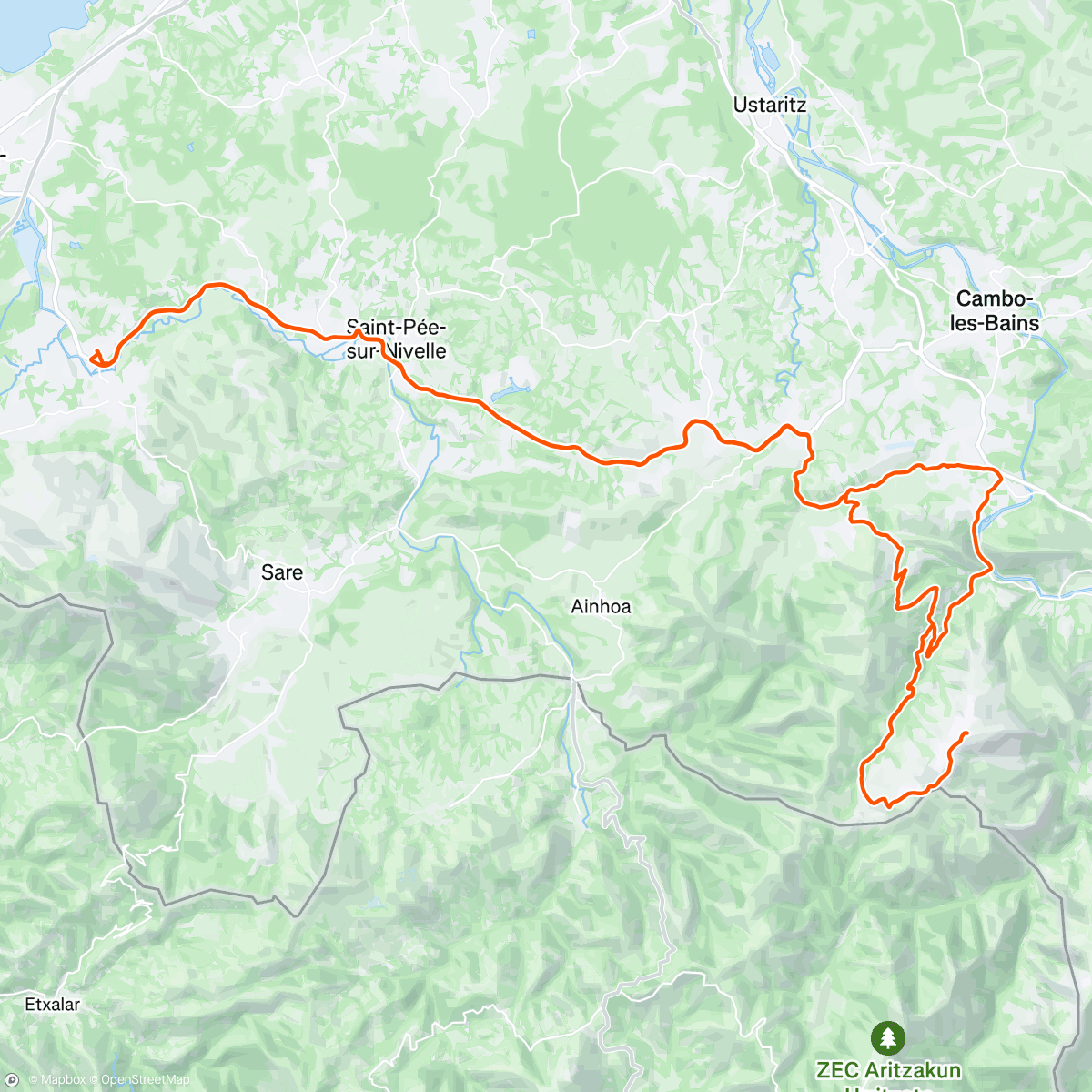 Map of the activity, Legarre Artzamendi