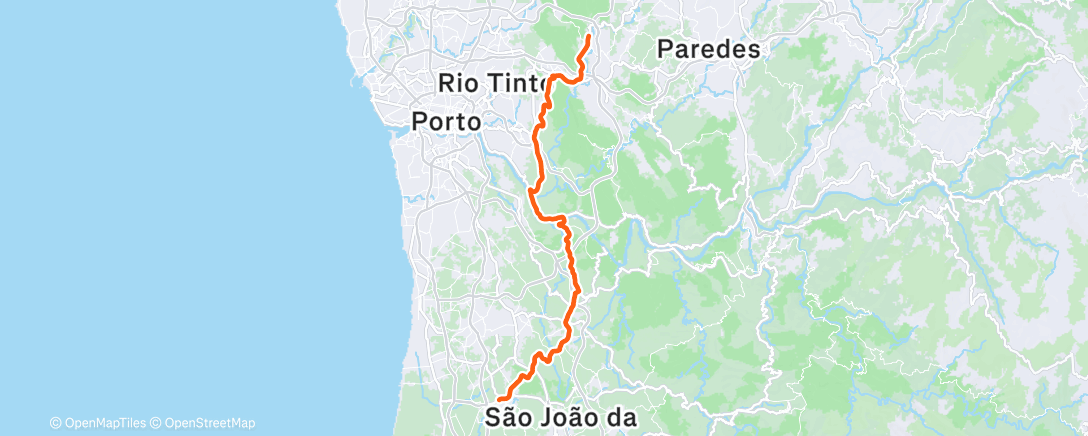 Map of the activity, Volta de bicicleta matinal