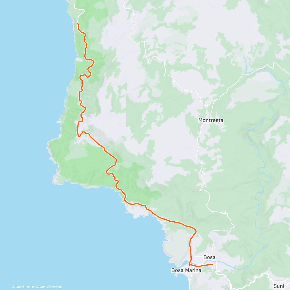 Карта физической активности (Alghero Bosa ❤️)